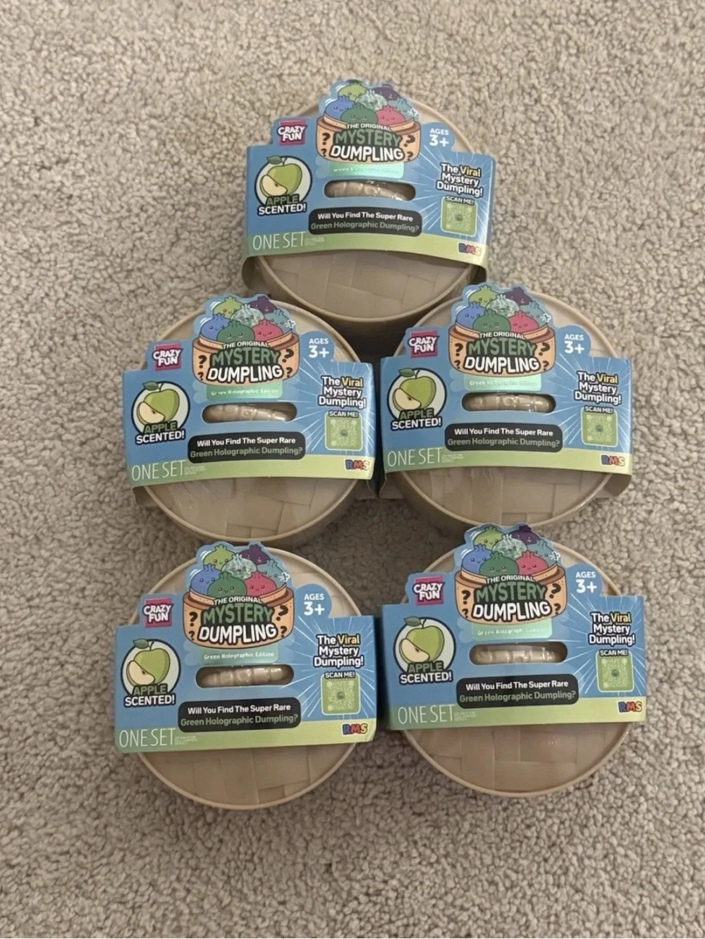Mystery Dumpling Green Holographic Edition Apple Scented Lot Of 5